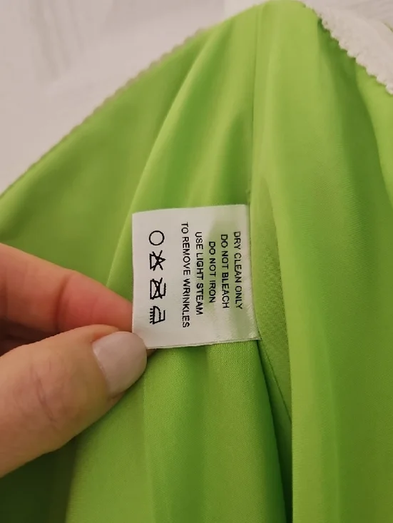 Azazie Lime Green Strapless Chiffon Gown - Picture 4 of 6